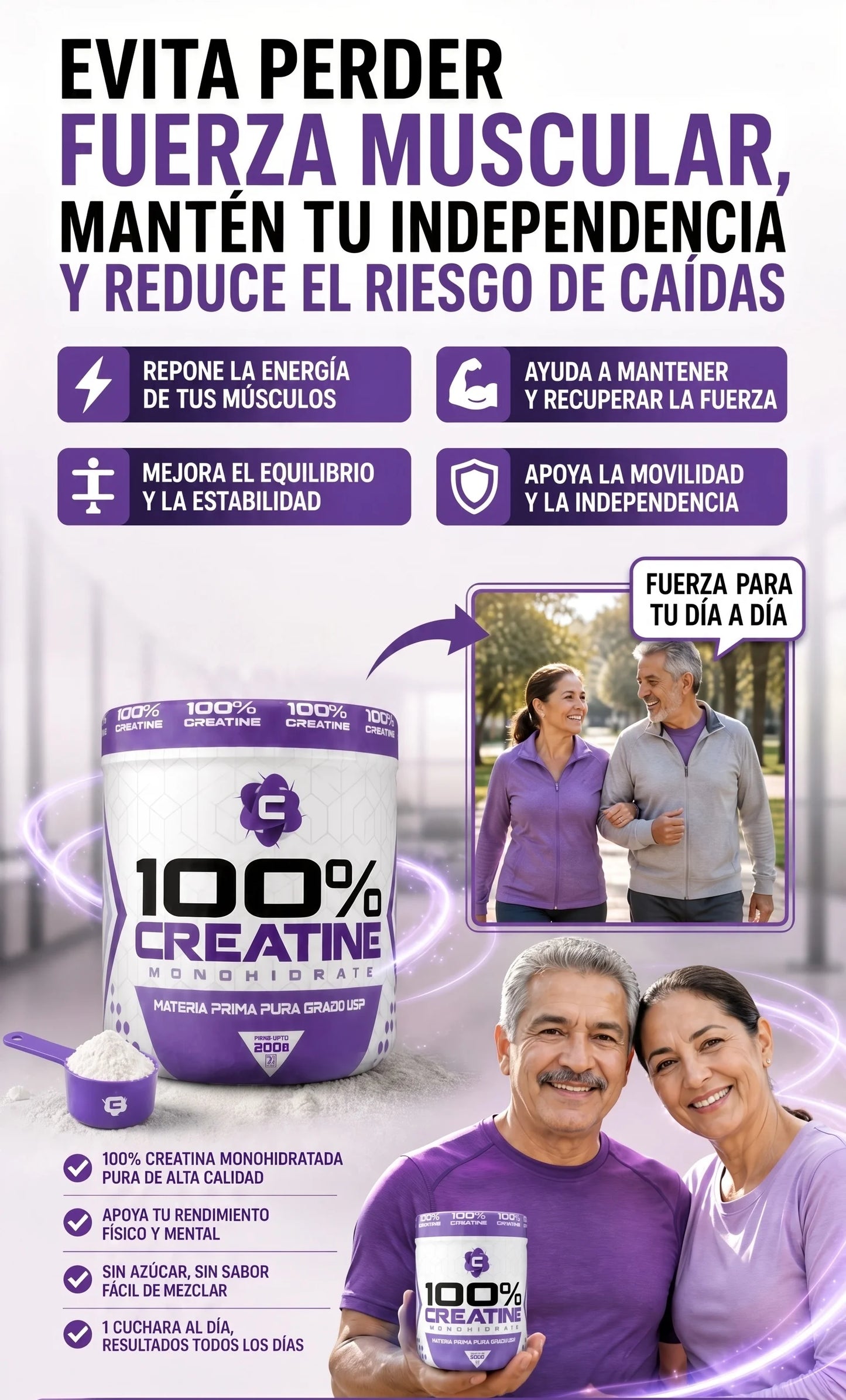 Creatina Fuerza Diaria 50+